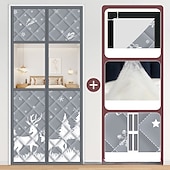 abordables Écran pour la fenêtre et la porte-Moustiquaire magnétique d'hiver en coton épais, rideau de porte isolant thermique et coupe-vent, cloison de séparation pour la maison, fermeture magnétique anti-courants d'air, séparateur de pièce