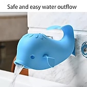 abordables Limpiando suministros-Cubierta de grifo de bañera de silicona con forma de ballena: suave, duradera y segura para los más pequeños, azul &amp;Opciones grises, ideales para la seguridad del baño y el tiempo de juego, cubierta