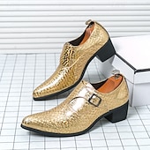 baratos Sapatos de monge-Mocassins masculinos azuis de verniz com fivela - calçado formal elegante para eventos especiais e trajes de noite.