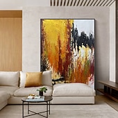 levne Abstraktní malby-Hang-malované olejomalba Ručně malované Vertikální Abstraktní Moderní Bez vnitřní rám