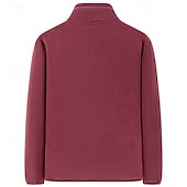 voordelige Sportjacket-Voor heren Winterjack Fleecejack Vrijetijdsjas Vakantie Dagelijks Thermisch Warm Zak Fleece Herfst winter Effen Modieus Streetwear Opstaand Normaal Zwart Rood Khaki Leger Groen Donkerblauw Jacks
