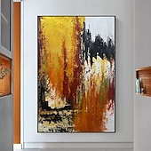 levne Abstraktní malby-Hang-malované olejomalba Ručně malované Vertikální Abstraktní Moderní Bez vnitřní rám