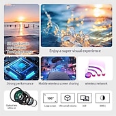 رخيصةأون بروجيكتورات-بروجكتور محمول HY200 1080P جهاز بروجكتور أفلام بزاوية قابلة للتعديل 270 درجة للهواتف/الكمبيوتر المحمول/صندوق التلفاز مكبر الصوت ومدخل HDMI/USB هدية عيد الحب