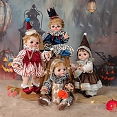 abordables Poupées-Poupées Filles Clown Reborn de 18 Pouces avec Cheveux Bouclés Chapeau à Carreaux Costume de Clown et Mini Tambour Poupées pour Filles de 5 Ans Cadeau de Noël pour Parents et Collectionneurs