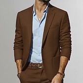 economico Abiti formali-Uomo Matrimonio Affari Completi in Tweed Bavero classico Nero Borgogna Quotidiano Affari Tinta unita Vestibilità standard 2 pezzi Monopetto Due Bottoni