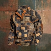abordables Motif Géométrique-Homme Géométrique Sweat-shirt graphique Sweat-shirts manche longue Sweat-shirt Henley Imprimé Graphique Fête Sortir Festival Boucle Imprimé Automne Hiver