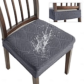 economico Fodera per sedia da pranzo-Coprisedia elasticizzati in jacquard a foglia, morbidi coprisedili elastici per sala da pranzo, cucina, arredamento per la casa, fodera rimovibile antipolvere e antimacchia.