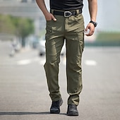 abordables Cargo Pants-Men's Cargo Pants Trousers Multi Pocket Solid Color Windproof Wearable Daily Outdoor Camping &amp; Hiking Streetwear Stylish Blue Camouflage khaki Micro-elastic