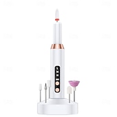 tanie Środki ochrony indywidualnej-Nowa przenośna elektryczna maszyna do manicure zestaw narzędzi do paznokci monitor akumulatorowa maszyna do malowania paznokci długi czas pracy 12 rodzajów obracających się końcówek odpowiednia na