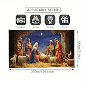 olcso Karácsonyi garázskapu burkolatok-karácsonyi garázsajtó borító, betlehem Jézus születése ünnep nagy függő hátteret kültéri templomba, otthonra, udvarra, karácsonyi parti dekoráció, vallási ünnepi ünnepség karácsony