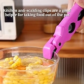 billige Kjøkkenutstyr og -redskap-3-i-1 skåldingsbestandig grytekang med sklisikker design integrert boksåpner og gripeverktøy kjøkkenverktøy for å løfte opp tallerkener og boller multifunksjonsbrett og dampklype håndterer enkelt