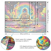 billige Blacklight -billedvev-Blacklight astronaut mediterende galakse rom billedvev neonplaneter kosmisk veggdekor bakgrunn fargerik UV-reaktiv stjerner himmelsk univers romdekor til soverom stue