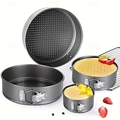 cheap Kitchen Set-Non-Stick Metal Bake Mould Kitchen Accessories Round Cake Pan Bakeware Removable Bottom Carbon Steel Cakes Molds