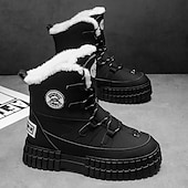 preiswerte Winter- und Schneestiefel-Schwarze, wasserdichte Herren-Winterstiefel mit Fellfutter und griffiger Sohle – strapazierfähiges und isoliertes Schuhwerk für Schnee, Wanderungen und Winterabenteuer