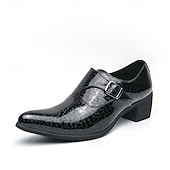 baratos Sapatos de monge-Mocassins masculinos azuis de verniz com fivela - calçado formal elegante para eventos especiais e trajes de noite.