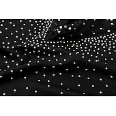 levne černé mini šaty-Dámské Mini šaty Černé šaty Flitrové šaty Volnočasové šaty Koktejlky Módní stylové Romantické Zimní šaty Rande Jdeme ven Běžný Tisk Dlouhý rukáv Hluboké V Černá Léto Jaro