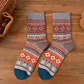 お買い得  メンズソックス-男性用 5ペア マルチパック ソックス ランニングソックス カジュアルソックス Multi Color カラー アーガイル柄 バケーション スポーツ 日常 ベーシック 温か生地 秋 冬 ファッション カジュアル