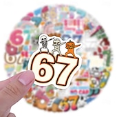 preiswerte Wand-Sticker-53 Stück Aufkleber mit 67 nummerierten Motiven, lustige Aufkleber mit Pop-Sprüchen, perfekt zum Dekorieren von Handy, Wasserflaschen, Scrapbooks, Tagebüchern, Autos, Laptops und Fahrrädern.
