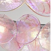 お買い得  クリスタルシャンデリア-ピンクのムラーノガラスの円盤のシャンデリア