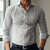 Χαμηλού Κόστους Γεωμετρικά σχήματα-Ανδρικά Γεωμετρικό Πλέγμα / καρό Πουκάμισο Πουκάμισο με κουμπιά Casual Φόρεμα Πουκάμισο Μακρυμάνικο Business Casual ΕΞΩΤΕΡΙΚΟΥ ΧΩΡΟΥ Καθημερινή Ένδυση Άνοιξη Φθινόπωρο Απορρίπτω 3D