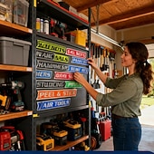 halpa Kodin tarvikkeet-12 kappaleen pakkaus magneettisia työkalupakkietikettejä, 3D-tulostettuja työkalupakkietikettejä, yleisiä työkalupakkien järjestelytarvikkeita, uudelleenkäytettäviä etikettejä teräksisille