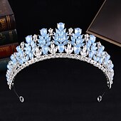 abordables Tiara &amp; Coronas-Tiaras de la corona Vestimenta de Cabeza Legierung Boda Cumpleaños Elegante Estilo lindo Con Cristal Celada Sombreros