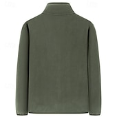 voordelige Sportjacket-Voor heren Winterjack Fleecejack Vrijetijdsjas Vakantie Dagelijks Thermisch Warm Zak Fleece Herfst winter Effen Modieus Streetwear Opstaand Normaal Zwart Rood Khaki Leger Groen Donkerblauw Jacks