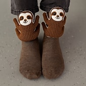 Недорогие домашние носки-Носки с 3D-животными, забавные носки с животными, связанные крючком вручную, зимние хлопковые носки, веселье &amp;очаровательные рождественские подарки для девочек &amp; женщины