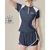 זול טנקיני וביקיני לגלישה-בגדי ריקוד נשים מגן מפריחה מכנסי שורט בגדי ים בגדי ים בגדי ים שחור אפור UPF 50+ בקרת בטן גלישה שייט בקאנו שנרקול קיץ