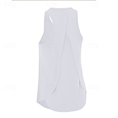 cheap Women's Shirt-Women's Solid Colored Tank Top Workout Tops Loose Fit Elastic Sweat-Wicking Breathable Tennis Pickleball Yoga Crew Neck Top Black White Yellow Tennis Clothing
