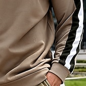 voordelige Basis Sweatshirts-Voor heren Sweatshirt Trui met capuchon Stoppen Zwart Rood Marineblauw Khaki Grijs Strakke ronde hals Effen Lapwerk Kleurenblok Sport &amp; Outdoor Casual Dagelijks Streetwear Stoer Sportkleding Alle