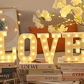 cheap Decorative Lights-Happy Birthday/Marry Me Marquee Light Up Letters, LED Letter Number Light Sign with Round Light Decoration for Birthday Home Table Decor