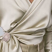  Női Ing elegáns Elegáns Szatén felső Fűzős Sima Elegáns Stílusos Hosszú ujj V-alakú Crop Tops Szabadság Alkalmi Sárgabarack Világoskék Tavasz Ősz Tél