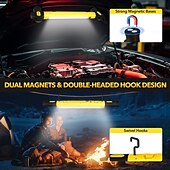 levne Domácí potřeby-Pracovní světlo pro mechaniky pod kapotu s háčky - 3200lm 6000mah dobíjecí přenosné magnetické LED pracovní světlo pro opravu auta, garáž, dílnu, kempování, žluté