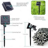 levne Solární řetězec světla-Solární Světelný Řetěz Vnitřní Vnější Super Jasná LED Světelný Řetěz Voděodolné Třpytivé Světla pro Dekoraci Stromů