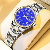 halpa Kvartsikellot-Muotikas ystävänpäivälahja naisten digitaalinen kaksoiskalenterivalo vedenpitävä kello tytöille