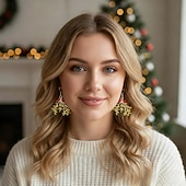 voordelige Dames ringen-Kerst maretak oorbellen met rode strik – feestelijk cadeau voor de feestdagen