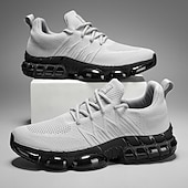 economico Scarpe da Corsa per Uomini-scarpe da corsa rosse da uomo: tomaia in mesh traspirante con cuscino d'aria per una calzata comoda, perfette per lo shopping natalizio e le attività all'aperto