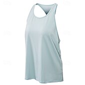 abordables Chemise pour femmes-Femmes Couleur Unie Débardeur Tee Shirt Fitness Ample Élastique Évacuation de la transpiration Respirant Tennis Pickleball Yoga Col ras du cou Top Noir Bleu Violet Vêtements de tennis
