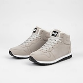 billige Snow &amp; Winter Boots-vintersneakers i imitert semsket skinn for kvinner med mykt fôr - uformelle varme snøresko for kaldt vær