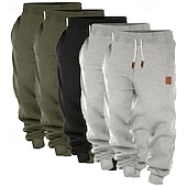 economico pantaloni da jogging-Per uomo Pantaloni da tuta Joggers Pantaloni in Pile Pantaloni Coulisse Elastico in vita Confezione multipla Semplice Comodità Lunghezza intera All'aperto Quotidiano Uscire Stile Classico Essenziale