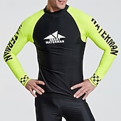 Недорогие Гидрокостюмы и дайвинг -костюмы-Муж. Гидрокостюм для дайвинга Рашгард из 2 частей Купальный костюм Блокировка цвета УФ-защита Легкость Длинный рукав Гидрокостюмы Серфинг Гребля на каное Для погружения с трубкой Зима