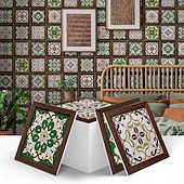 cheap Tile stickers-12pcs 3D Wall Tile Stickers Peel Stick 6x6 in, Thick PE Foam Crystal Mosaic, Waterproof Backsplash for Kitchen, Bathroom &amp; Home Decor, Metallic Wall Panels Gift Box