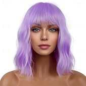 cheap Carnival Wigs-Carnival Wig 2026 Pink Blue Purple Curly Bob Short Synthetic Festival Wig Mardi Gras Parade Cosplay Costume Hair for Women