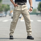 abordables Cargo Pants-Men's Cargo Pants Trousers Multi Pocket Solid Color Windproof Wearable Daily Outdoor Camping &amp; Hiking Streetwear Stylish Blue Camouflage khaki Micro-elastic