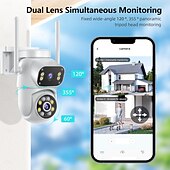 cheap Indoor IP Network Cameras-Outdoor Surveillance Camera 360 Pan-Tilt WiFi 4MP Full HD Audio/Visual Alarms &amp; Light Motion Detection IP66-Rated Night Vision 10x Zoom Two-Way Audio SD Card/Cloud Storage Super Easy Installation