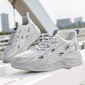 abordables Chaussures de Course pour Hommes-Homme Basket Course Marche Occasionnel Tricoté Confortable Antidérapant Respirant À lacets Noir Blanche Rouge Été Printemps Automne