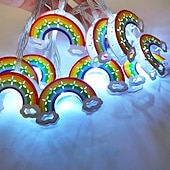 economico Luci interne a batteria e USB-Luci a stringa fatate LED arco di ferro 1.5m 10 LED funziona a batteria decorativa luci da appendere per festa di capodanno matrimonio stanza dei bambini
