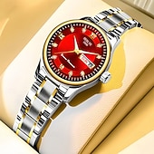 economico Orologi al quarzo-L'orologio al quarzo da donna è alla moda casual ed elegante con una scala digitale in strass e un quadrante luminoso con doppio calendario - La migliore scelta regalo per la Festa della Mamma per le