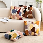 זול מרקם לזרוק כריות-כיסוי כרית קטיפה רך ססגוני כיסוי כרית נוי ספה בסלון חדר שינה כרית לזרוק עיצוב הבית 18x18 אינץ'